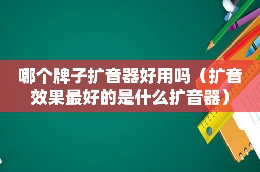 哪个牌子扩音器好用吗（扩音效果最好的是什么扩音器）