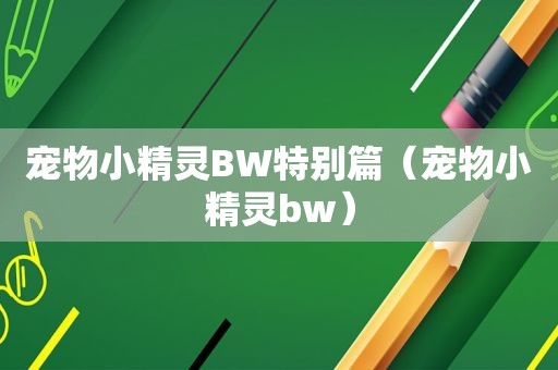 宠物小精灵BW特别篇（宠物小精灵bw）