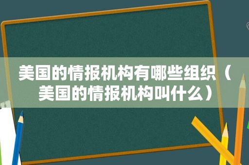 美国的情报机构有哪些组织（美国的情报机构叫什么）