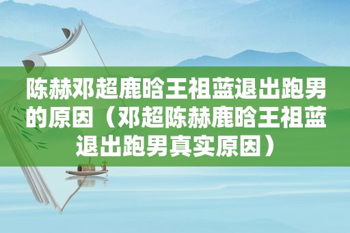 陈赫邓超鹿晗王祖蓝退出跑男的原因（邓超陈赫鹿晗王祖蓝退出跑男真实原因）