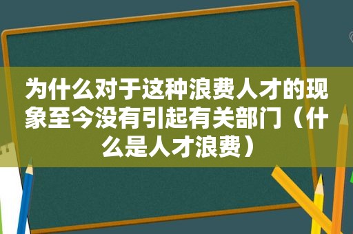 为什么对于这种浪费人才的现象至今没有引起有关部门（什么是人才浪费）