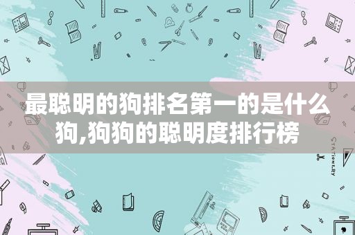 最聪明的狗排名第一的是什么狗,狗狗的聪明度排行榜