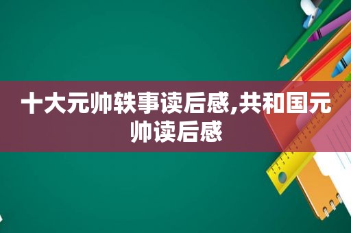 十大元帅轶事读后感,共和国元帅读后感