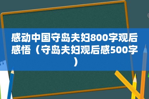 感动中国守岛夫妇800字观后感悟（守岛夫妇观后感500字）