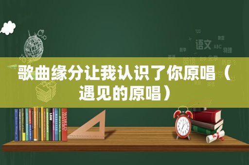 歌曲缘分让我认识了你原唱（遇见的原唱）