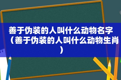 善于伪装的人叫什么动物名字（善于伪装的人叫什么动物生肖）