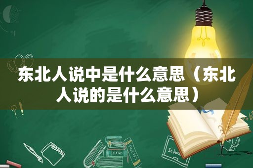 东北人说中是什么意思（东北人说的是什么意思）