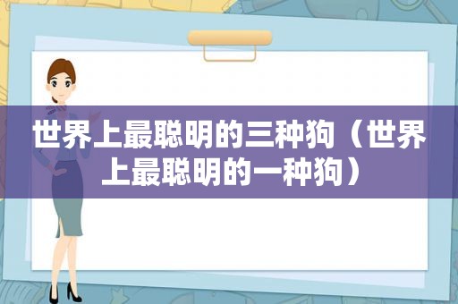 世界上最聪明的三种狗（世界上最聪明的一种狗）