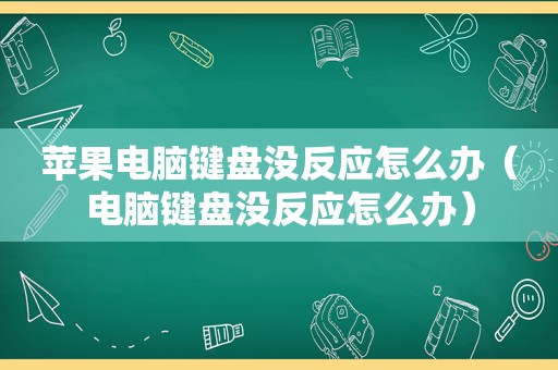 苹果电脑键盘没反应怎么办（电脑键盘没反应怎么办）