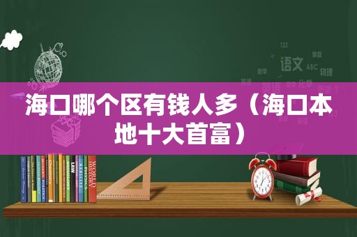 海口哪个区有钱人多（海口本地十大首富）