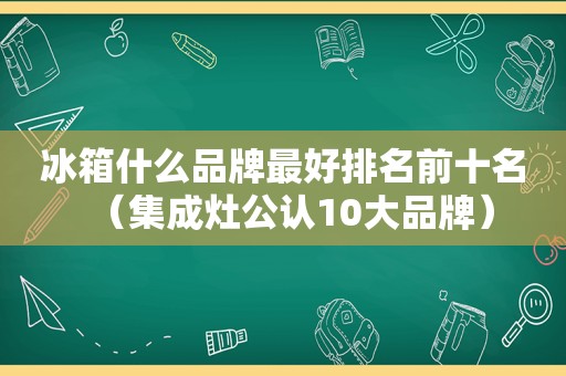 冰箱什么品牌最好排名前十名（集成灶公认10大品牌）