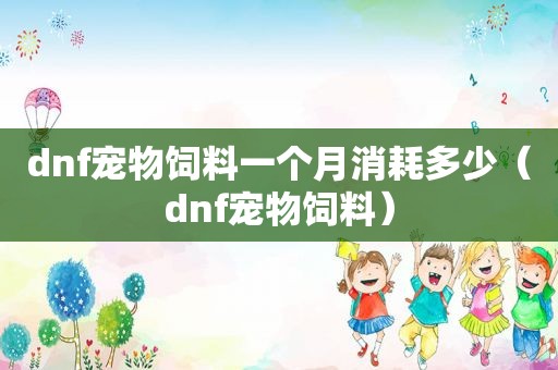 dnf宠物饲料一个月消耗多少（dnf宠物饲料）