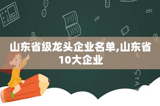 山东省级龙头企业名单,山东省10大企业