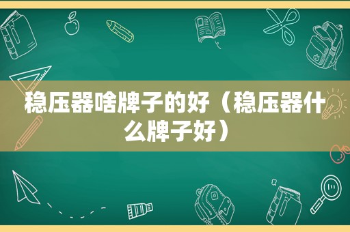 稳压器啥牌子的好（稳压器什么牌子好）