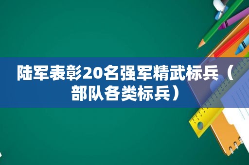 陆军表彰20名强军精武标兵（部队各类标兵）