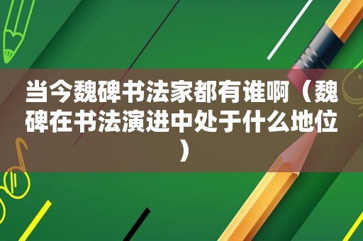 当今魏碑书法家都有谁啊（魏碑在书法演进中处于什么地位）