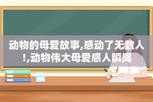 动物的母爱故事,感动了无数人!,动物伟大母爱感人瞬间