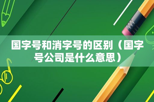 国字号和消字号的区别（国字号公司是什么意思）