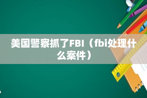 美国警察抓了FBI（fbi处理什么案件）  第1张