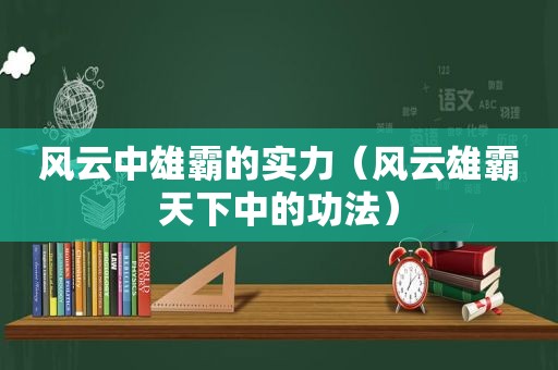 风云中雄霸的实力（风云雄霸天下中的功法）