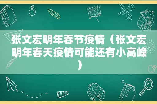 张文宏明年春节疫情（张文宏明年春天疫情可能还有小高峰）