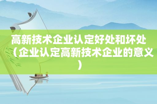 高新技术企业认定好处和坏处（企业认定高新技术企业的意义）