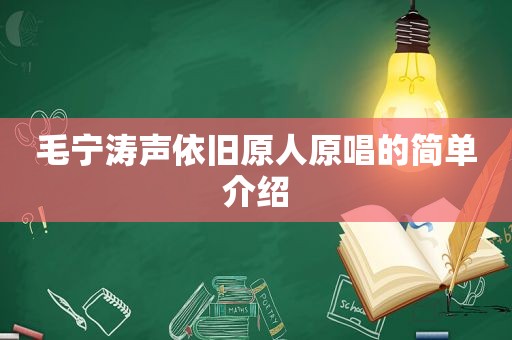 毛宁涛声依旧原人原唱的简单介绍