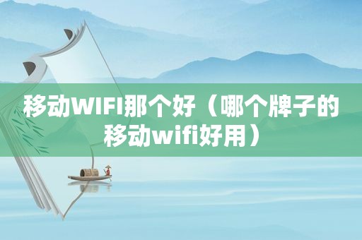 移动WIFI那个好（哪个牌子的移动wifi好用）