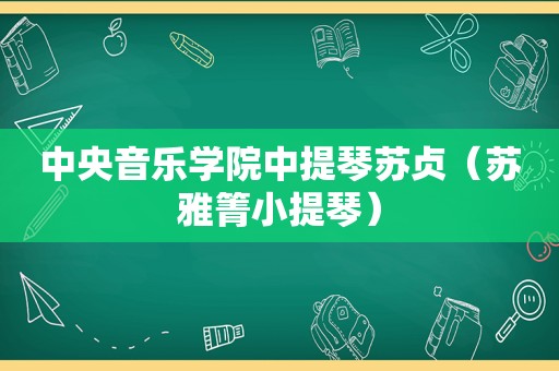 中央音乐学院中提琴苏贞（苏雅箐小提琴）