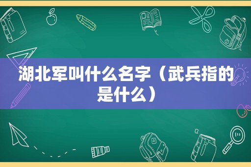 湖北军叫什么名字（武兵指的是什么）