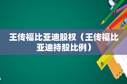 王传福比亚迪股权（王传福比亚迪持股比例）