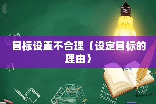 目标设置不合理（设定目标的理由）