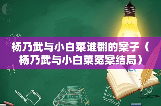 杨乃武与小白菜谁翻的案子（杨乃武与小白菜冤案结局）