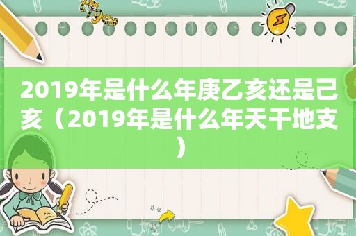 2019年是什么年庚乙亥还是己亥（2019年是什么年天干地支）