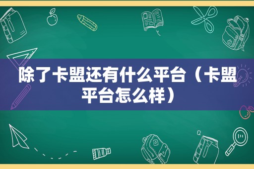 除了卡盟还有什么平台（卡盟平台怎么样）