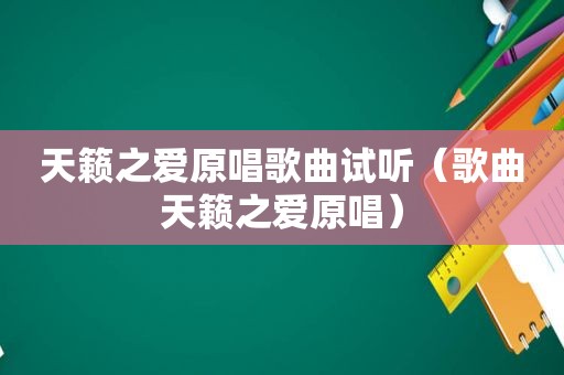 天籁之爱原唱歌曲试听（歌曲天籁之爱原唱）  第1张