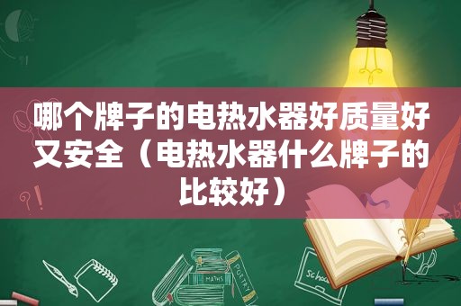 哪个牌子的电热水器好质量好又安全（电热水器什么牌子的比较好）