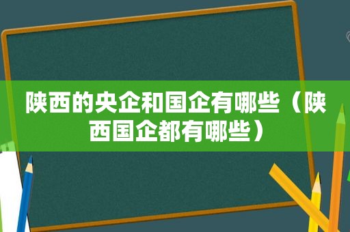 陕西的央企和国企有哪些（陕西国企都有哪些）