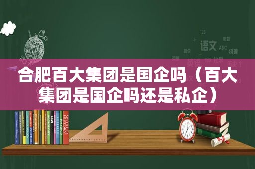 合肥百大集团是国企吗（百大集团是国企吗还是私企）