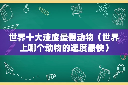 世界十大速度最慢动物（世界上哪个动物的速度最快）