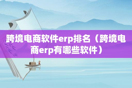 跨境电商软件erp排名（跨境电商erp有哪些软件）