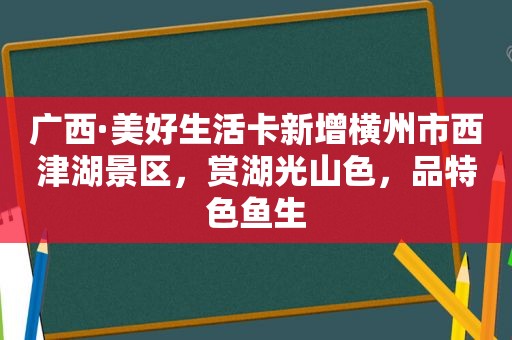 广西·美好生活卡新增横州市西津湖景区，赏湖光山色，品特色鱼生