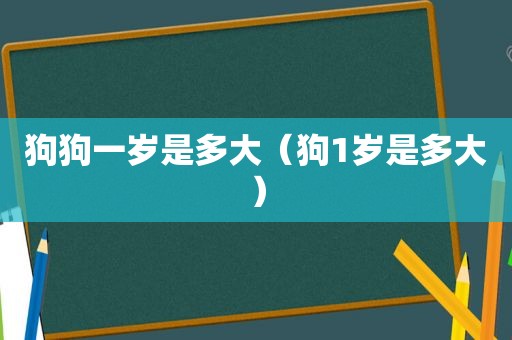 狗狗一岁是多大（狗1岁是多大）