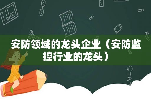 安防领域的龙头企业（安防监控行业的龙头）  第1张