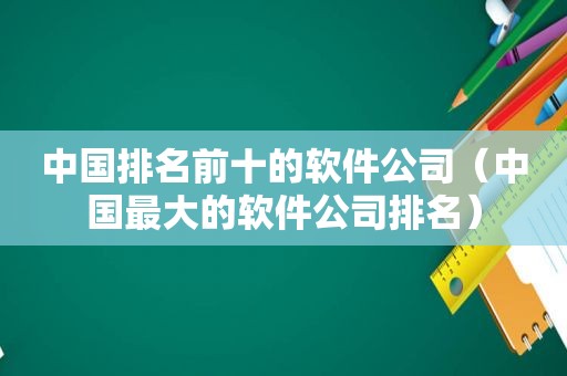 中国排名前十的软件公司（中国最大的软件公司排名）  第1张