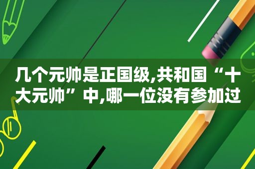 几个元帅是正国级,共和国“十大元帅”中,哪一位没有参加过