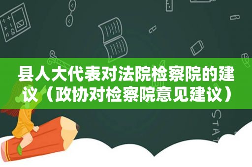 县人大代表对法院检察院的建议（政协对检察院意见建议）