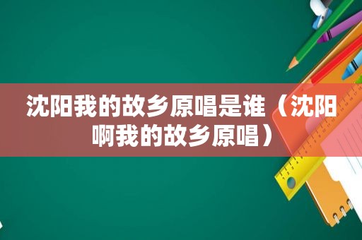 沈阳我的故乡原唱是谁（沈阳啊我的故乡原唱）