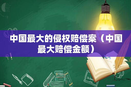 中国最大的侵权赔偿案（中国最大赔偿金额）