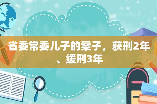 省委常委儿子的案子，获刑2年、缓刑3年